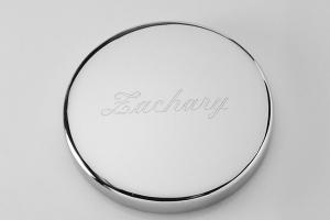 Engraved Jewelry Box High Polish Small Round Silver Keepsake Trinket Box - Custom Engraved