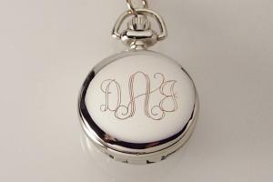 Personalized Pendant Watch Flower Design Custom Engraved Necklace Watch - Hand Engraved