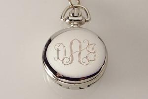 Personalized Pendant Watch Flower Design Custom Engraved Necklace Watch  - Hand Engraved