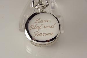 Personalized Pendant Watch Flower Design Custom Engraved Necklace Watch - Hand Engraved