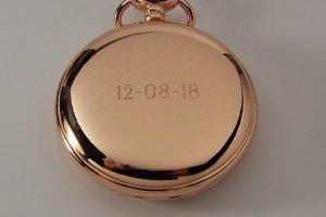 Personalized Pocket Watch Custom Engraved Rose Gold Color Quartz Pocket Watch with White Dial - Hand Engraved