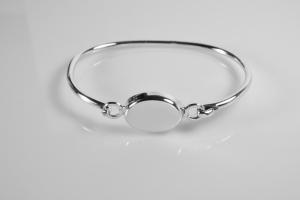 Monogram Bracelet Personalized Custom Engraved Sterling Silver Oval Monogram Bangle - Hand Engraved