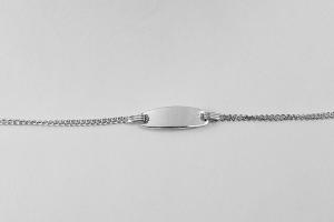 Custom Engraved Personalized Petite 5 to 5.5 Inch Childs Sterling Silver Cable Chain ID Bracelet - Hand Engraved