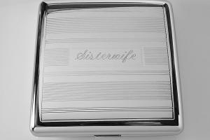 Custom Engraved Personalized Cigarette Case Double Sided Linear Design Kings Case -Hand Engraved