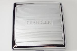 Custom Engraved Personalized Cigarette Case Double Sided Linear Design Kings Case -Hand Engraved