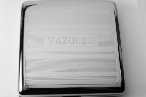 Custom Engraved Personalized Cigarette Case Double Sided Linear Design Kings Case -Hand Engraved