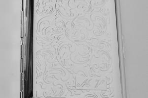 Custom Engraved Business Card Case Paisley Design Business Card or Single Sided Cigarette Case -Hand Engraved