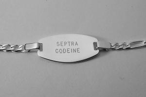 Custom Engraved Personalized Sterling Silver Medic Alert Bracelet 7.5 Inch Length- Hand Engraved