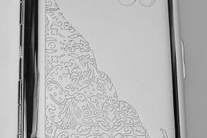 Custom Engraved Business Card Case Scroll Design Business Card or Single Sided Cigarette Case -Hand Engraved