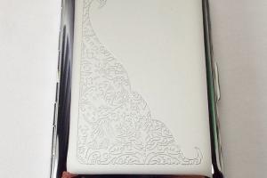 Custom Engraved Kings Cigarette Case with Scroll Design or Business Card Case Single Sided -Hand Engraved
