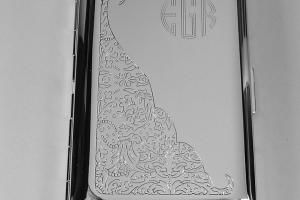 Custom Engraved Kings Cigarette Case with Scroll Design or Business Card Case Single Sided -Hand Engraved