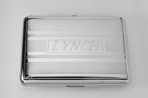 Custom Engraved Business Card Case Personalized Double Sided Linear Design or Kings Cigarette Case -Hand Engraved