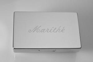 Engraved Double Lipstick Case Personalized Custom with Inside Mirror - Hand Engraved