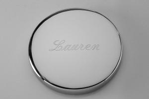 Engraved Jewelry Box High Polish Small Round Silver Keepsake Trinket Box - Custom Engraved