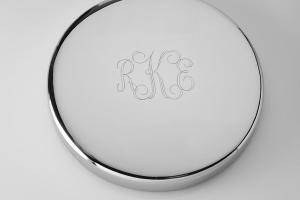 Engraved Jewelry Box High Polish Small Round Silver Keepsake Trinket Box - Custom Engraved