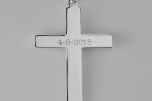 Personalized Custom Engraved Solid Sterling Silver Cross Pendant - Hand Engraved