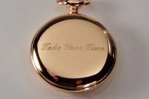 Personalized Pocket Watch Custom Engraved Rose Gold Color Quartz Pocket Watch with White Dial - Hand Engraved