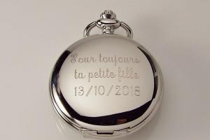 Pocket Watch Custom Engraved Personalized Mechanical Double Dust Cover Wind Up - Hand Engraved