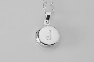 Personalized Sterling Silver Round Locket Petite 1/2 Inch Custom Engraved - Hand Engraved