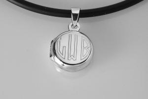 Personalized Sterling Silver Round Locket Petite 1/2 Inch Custom Engraved - Hand Engraved