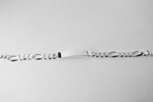 Custom Engraved ID Bracelet Sterling Silver 7 Inch Length Personalized - Hand Engraved