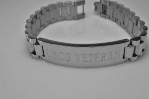 Engraved Designer ID Bracelet Personalized Custom 8.25 Inch Solid Stainless Steel ID Bracelet - Hand Engraved
