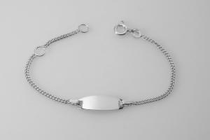 Custom Engraved Personalized Petite 5 to 5.5 Inch Childs Sterling Silver Cable Chain ID Bracelet - Hand Engraved