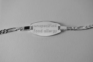 Custom Engraved Personalized Sterling Silver Medic Alert Bracelet 7.5 Inch Length- Hand Engraved