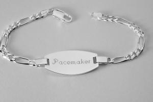 Custom Engraved Personalized Sterling Silver Medic Alert Bracelet 8 Inch Length- Hand Engraved