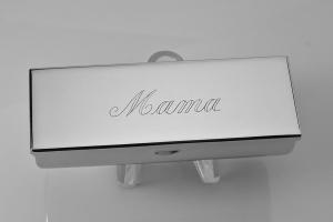 Engraved Lipstick Case Custom Personalized Nickel Plated Single Lipstick Case with Mirror - Hand Engraved
