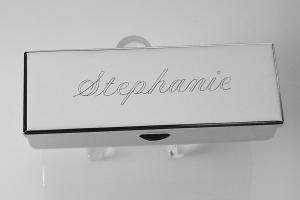 Engraved Lipstick Case Custom Personalized Nickel Plated Single Lipstick Case with Mirror - Hand Engraved