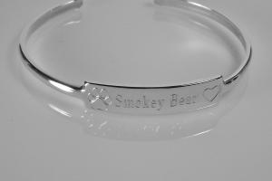 Custom Engraved Name Bracelet Personalized Sterling Silver Cuff Style Name or Initial - Hand Engraved