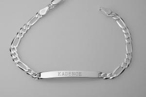 Custom Engraved Personalized Sterling Silver 8 Inch ID Bracelet - Hand Engraved