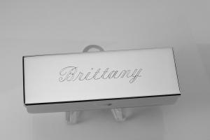 Engraved Lipstick Case Custom Personalized Nickel Plated Single Lipstick Case with Mirror - Hand Engraved