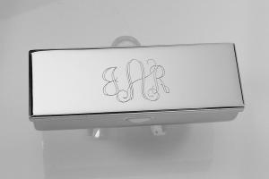 Engraved Lipstick Case Custom Personalized Nickel Plated Single Lipstick Case with Mirror - Hand Engraved