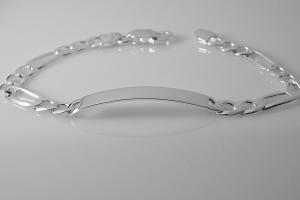 Custom Engraved Personalized Sterling Silver 8 Inch ID Bracelet - Hand Engraved