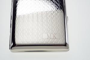 Cigarette Case Custom Engraved Personalized Double Sided 100s Cigarette Case with Diamond Pattern  -Hand Engraved