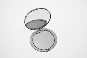 Custom Engraved Flat Compact Mirror Personalized Silver Plated Super Slim Purse Mirror - Hand Engraved