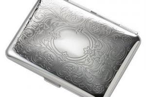 Custom Engraved Personalized Kings Cigarette Case or Business Card Case Double Sided Scroll Design -Hand Engraved