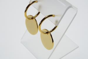 Monogram Earrings 3 Pair in One Engraved Yellow Gold Plated Stainless Steel Personalized Earrings - Hand Engraved