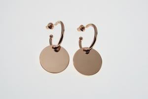 Monogram Earrings 3 Pair in One Engraved Rose Gold Plated Stainless Steel Personalized Earrings - Hand Engraved