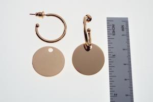 Monogram Earrings 3 Pair in One Engraved Rose Gold Plated Stainless Steel Personalized Earrings - Hand Engraved