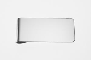 Custom Engraved Silver Money Clip Personalized High Polish Silver Plated - Hand Engraved
