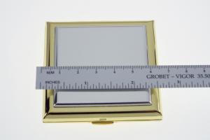 Personalized Compact Mirror Square Two Tone Gold Plated with Silver Top Engraved Purse Mirror  - Hand Engraved