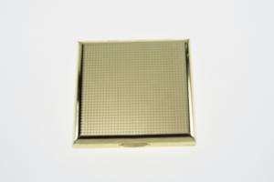 Personalized Compact Mirror Square Two Tone Gold Plated with Silver Top Engraved Purse Mirror - Hand Engraved