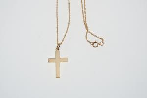 Personalized Custom Engraved Small Gold Filled Cross Pendant - Hand Engraved