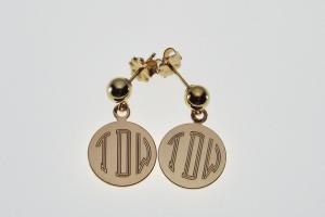 Monogram Earrings Engraved 14K Gold Filled Post Earrings Petite 1/2 Inch Discs - Hand Engraved