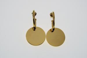 Monogram Earrings 3 Pair in One Engraved Yellow Gold Plated Stainless Steel Personalized Earrings - Hand Engraved