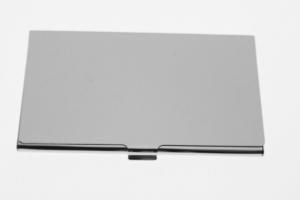 Custom Engraved Personalized High Polish Silver Business Card Holder -Hand Engraved