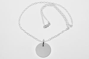 Monogram Jewelry Custom Engraved Personalized Sterling Silver 3/4 Inch Round Monogram Necklace - Hand Engraved